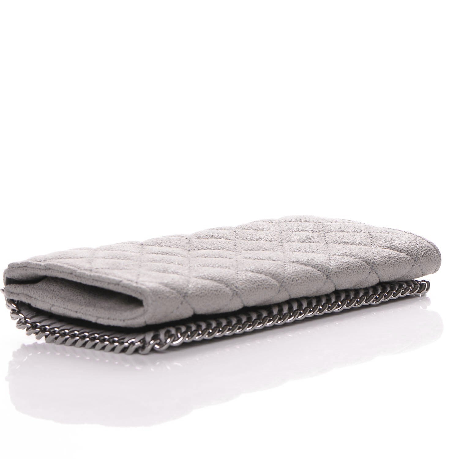 Stella McCartney Shaggy Deer Quilted Falabella Flap Wallet Grey 4 of 7