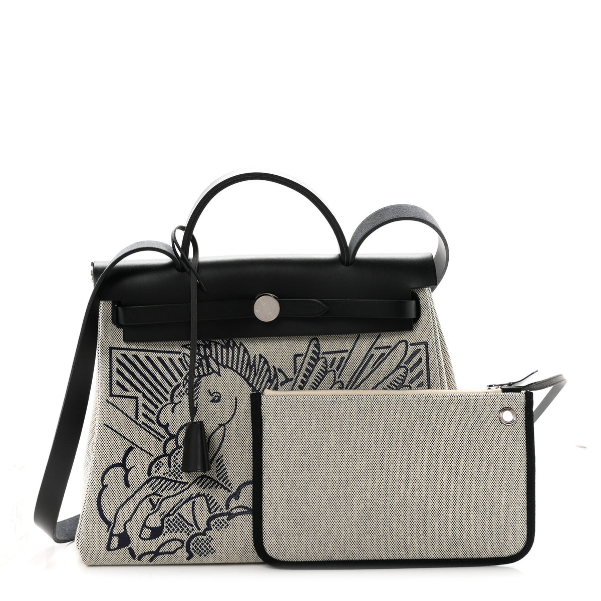 Vache Hunter Toile H Pegase Pop Herbag Zip Retourne 31 PM Bleu Indigo Ecru Black