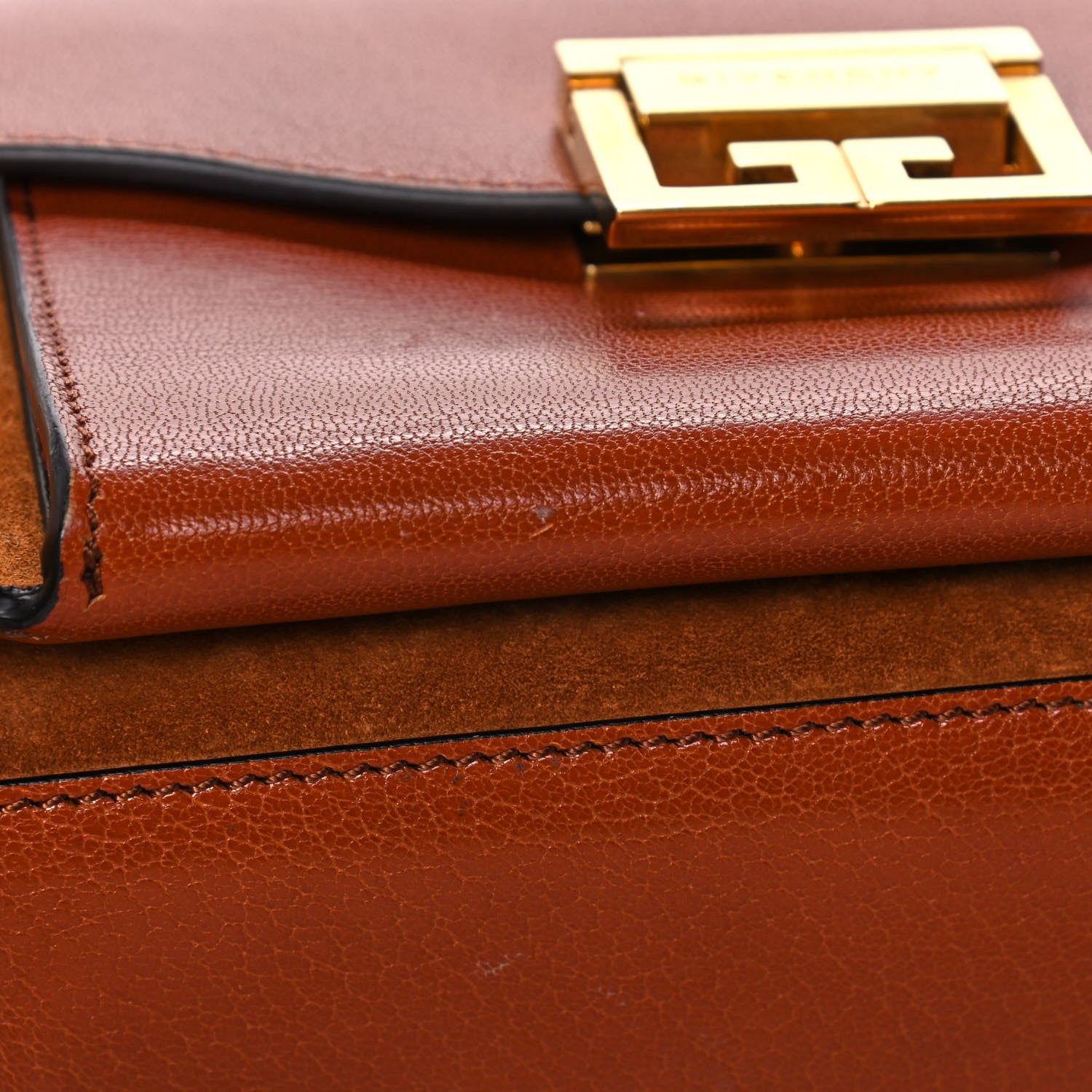 Givenchy Goatskin Suede Small GV3 Shoulder Bag Chestnut 15 of 17