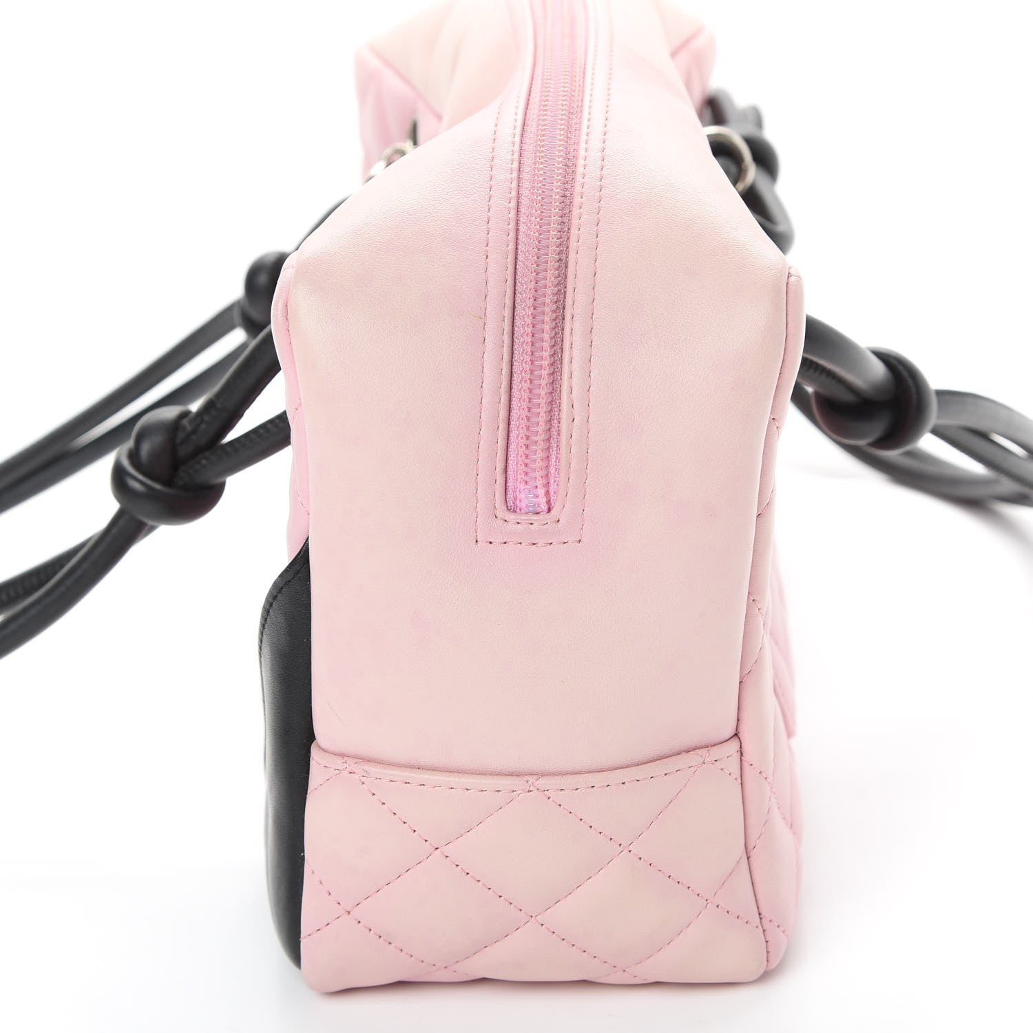 Chanel Calfskin Quilted Large Cambon Bowler Pink Black 15 of 17