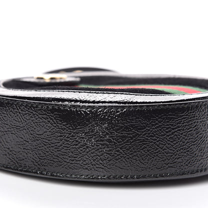 Gucci Suede Patent Web Mini Ophidia Round Shoulder Bag Black 8 of 10