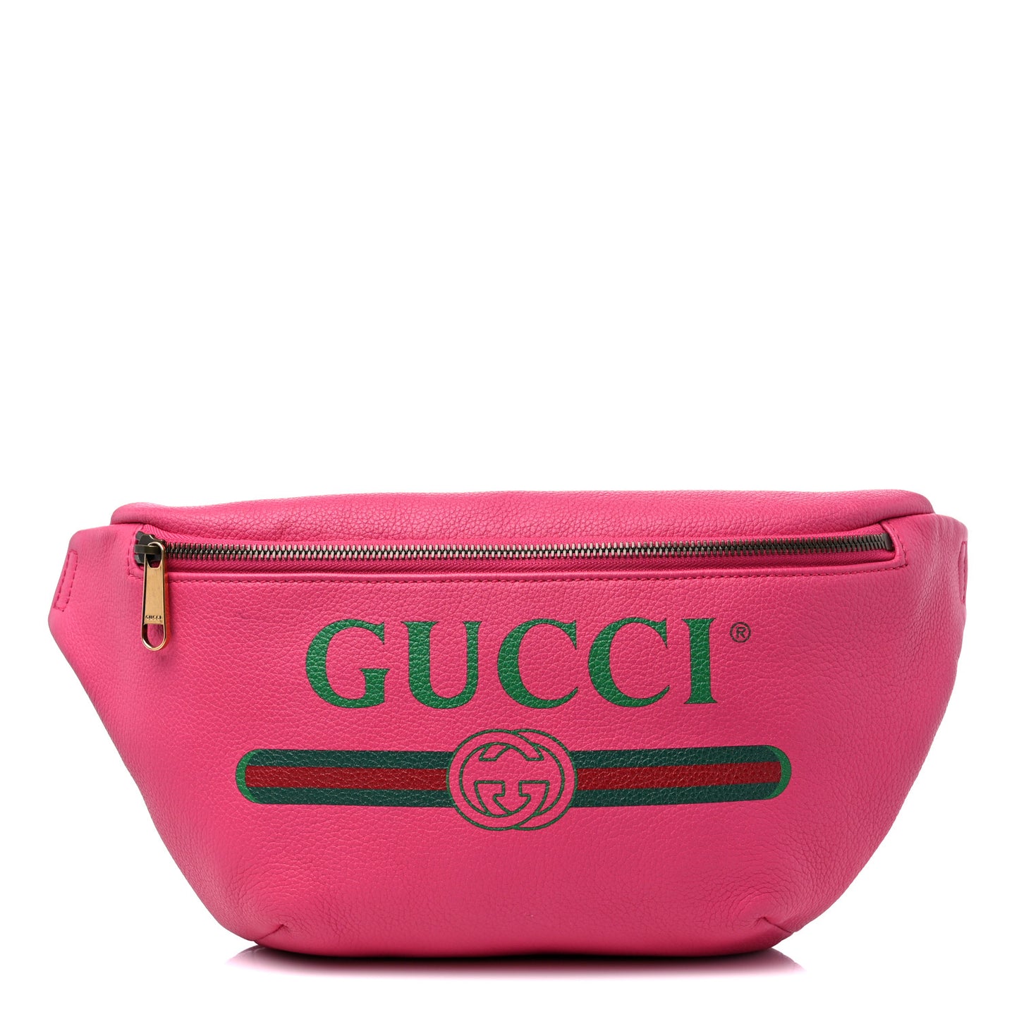 Grained Calfskin Small Logo Belt Bag Box Pink Green
