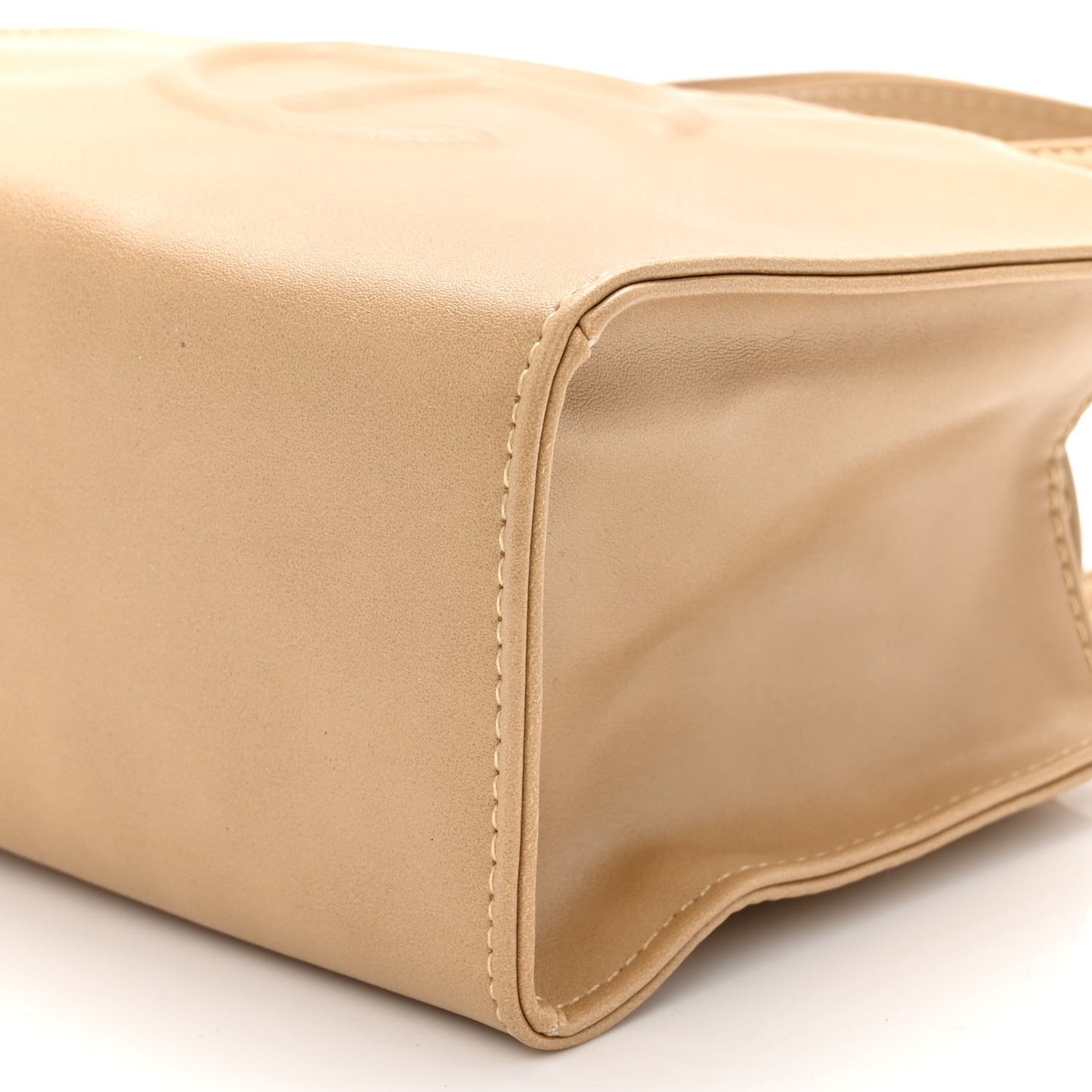 Vegan Leather Small Shopping Bag Cream
