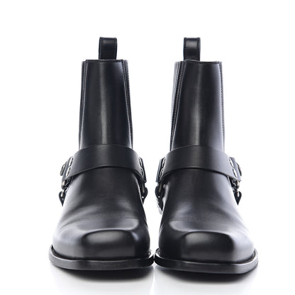 Gucci Calfskin Mens Harness Ankle Boots 8.5 Black 2 of 9