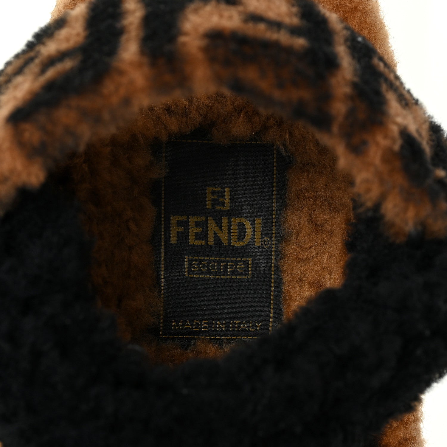 Fendi Shearling FF Fendi Feel Sandals 35 Tobacco Black 11 of 13