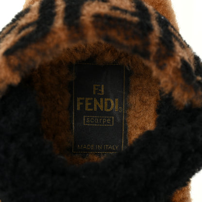Fendi Shearling FF Fendi Feel Sandals 35 Tobacco Black 11 of 13
