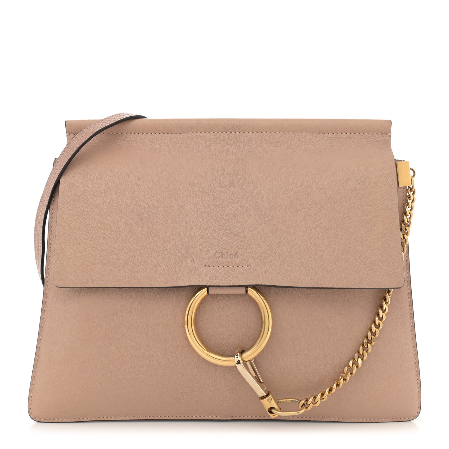 Calfskin Medium Faye Shoulder Bag Biscotti Beige