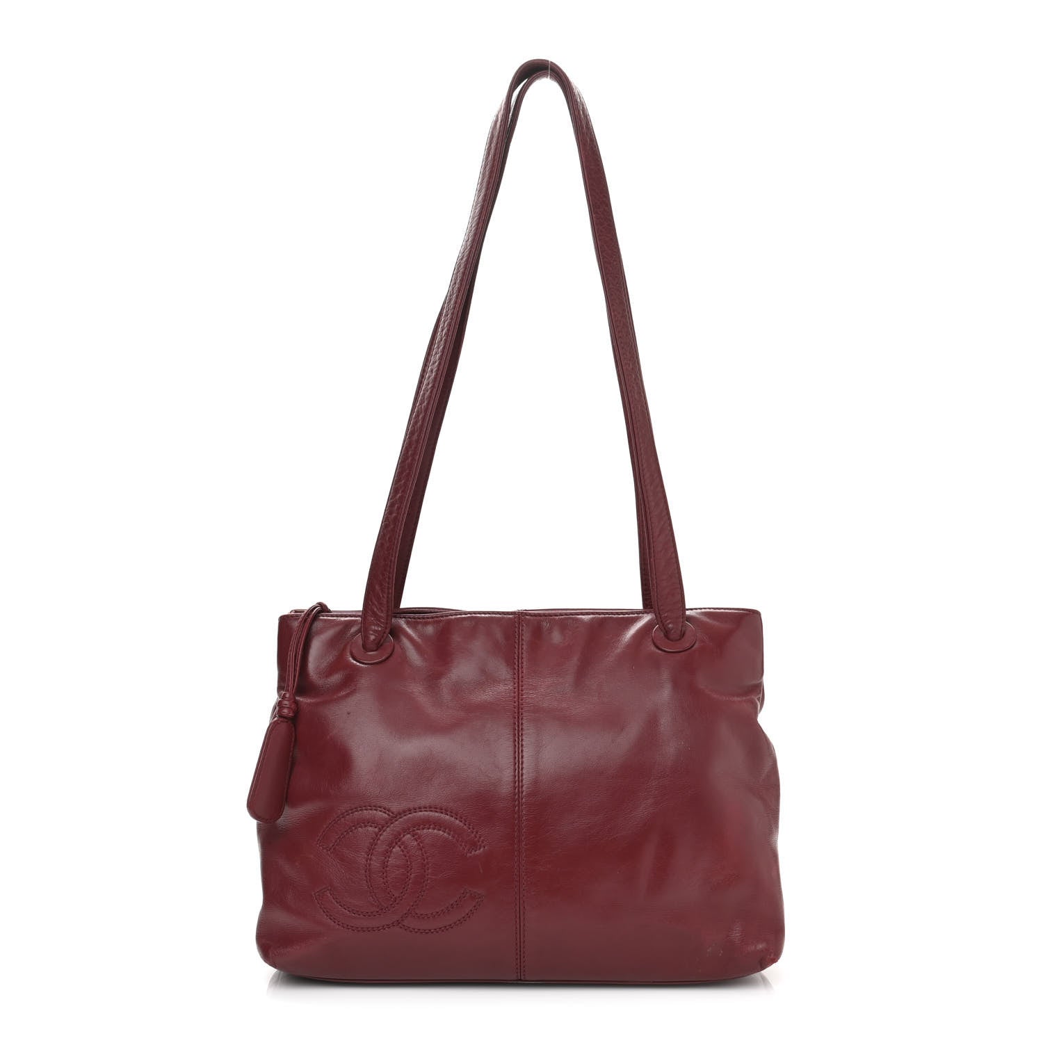 Chanel Calfskin CC Shoulder Bag Red 1 of 14