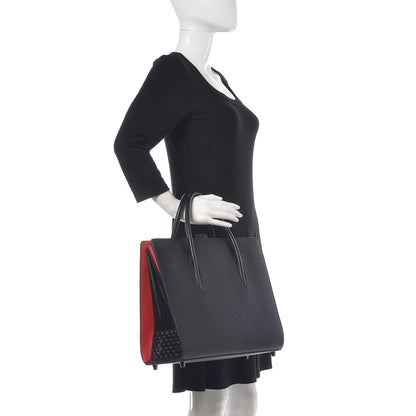 Christian Louboutin Calfskin Patent Studded Large Paloma Black 2 of 11