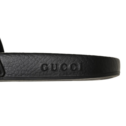 Gucci Rubber GG Monogram Perforated Womens Slide Sandals 38 Black 10 of 12