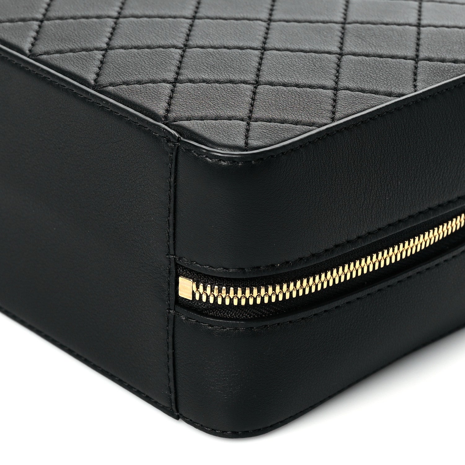 Chanel Calfskin Quilted Travel Kit Vanity Case Black 9 of 10