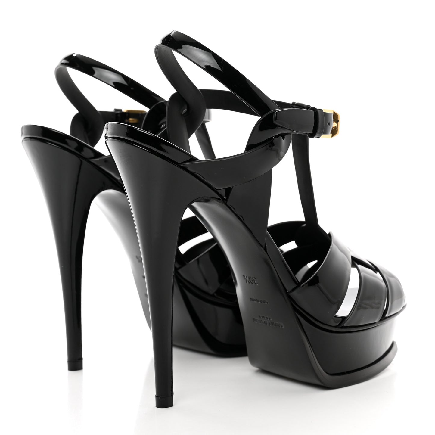 Patent Tribute 105 Platform Sandals 39.5 Black