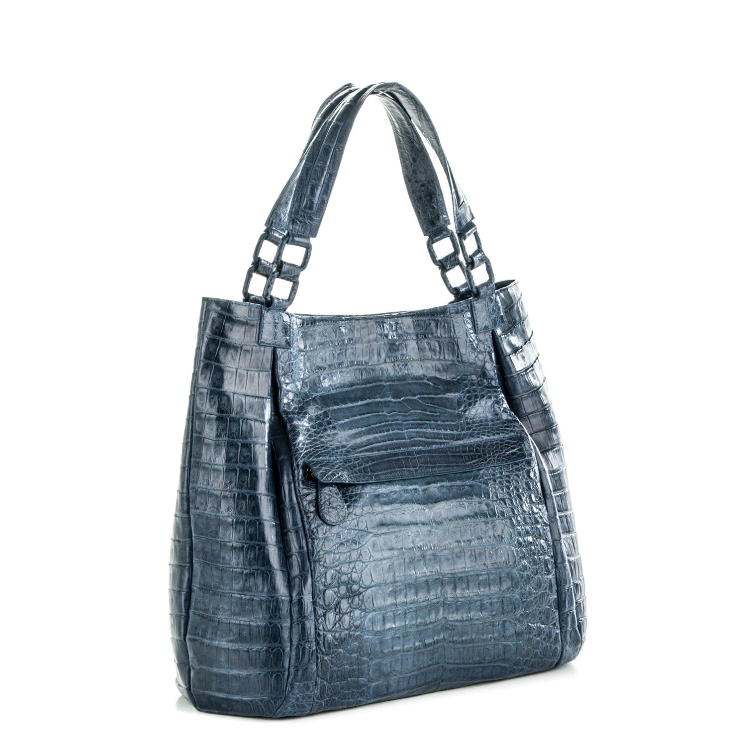 Nancy Gonzalez Crocodile Tote Blue 3 of 7