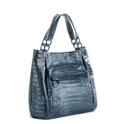 Nancy Gonzalez Crocodile Tote Blue 3 of 7