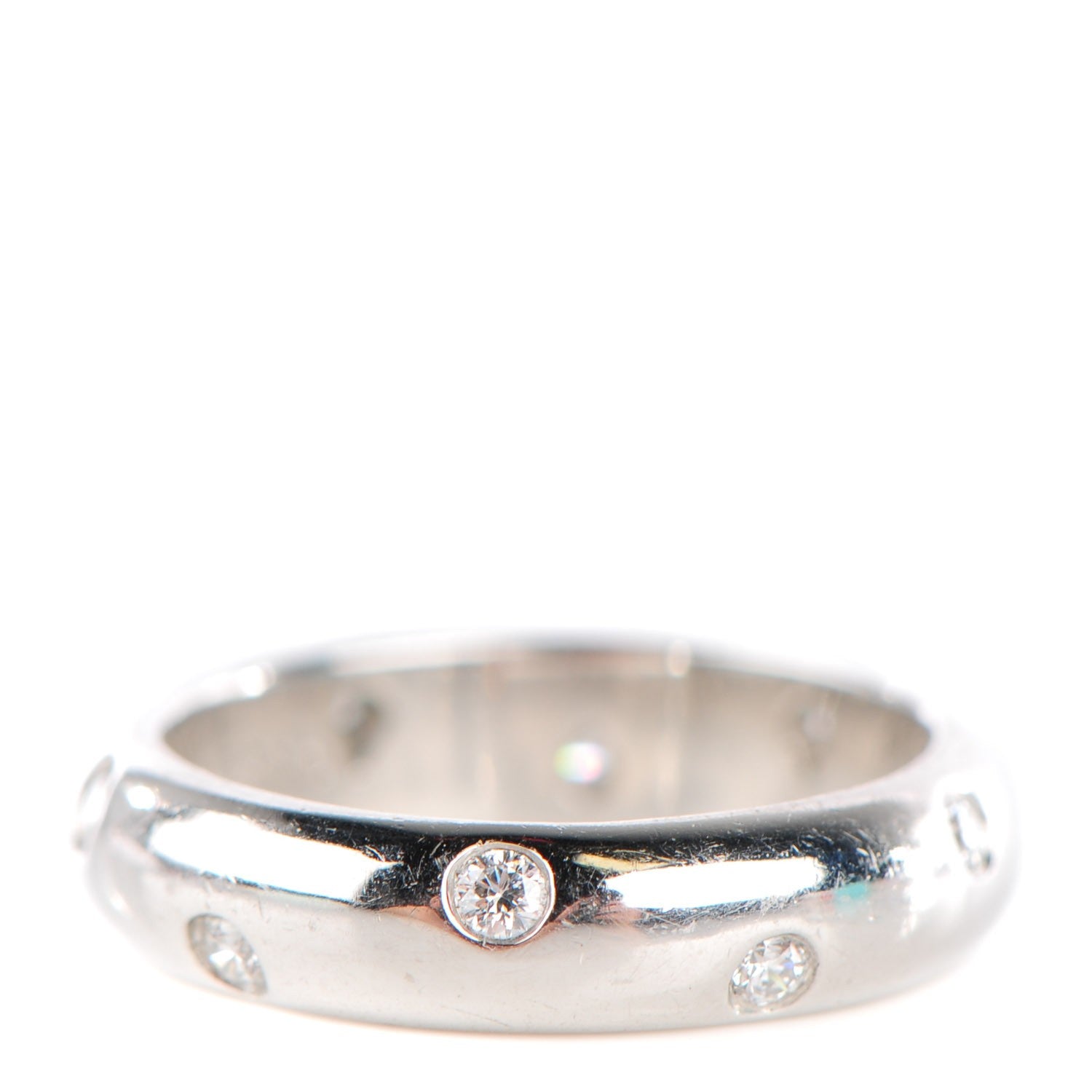 Tiffany Platinum Diamond 4mm Etoile Band Ring 50 5.25 1 of 5