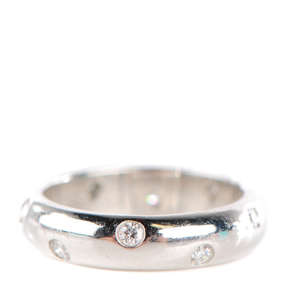 Tiffany Platinum Diamond 4mm Etoile Band Ring 50 5.25 1 of 5