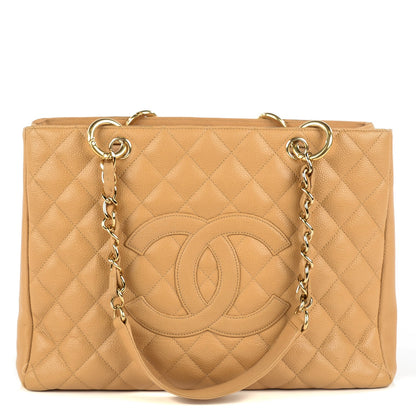 Chanel Caviar Quilted Grand Shopping Tote GST Beige 1 of 7
