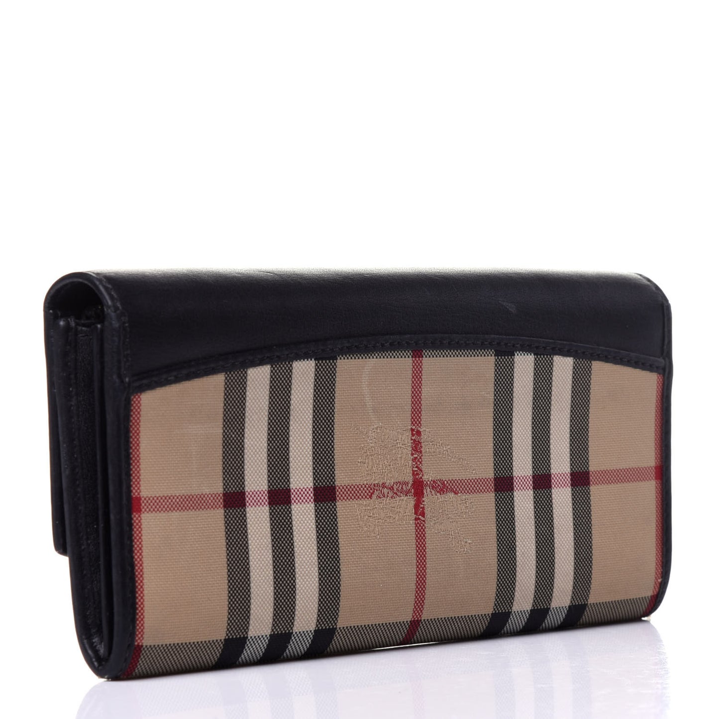 Calfskin Horseferry Check Porter Continental Wallet Black