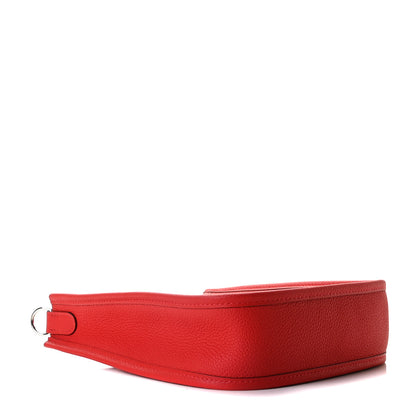 Hermes Taurillon Clemence Evelyne TPM Rouge De Coeur Bleu Du Nord 3 of 8