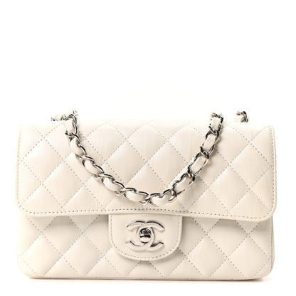 Chanel Iridescent Calfskin Quilted Mini Rectangular Flap White 1 of 10