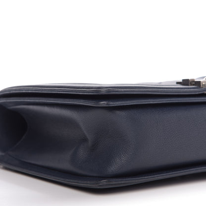 Chanel Calfskin Double Stitch New Medium Boy Flap Navy Blue 6 of 9