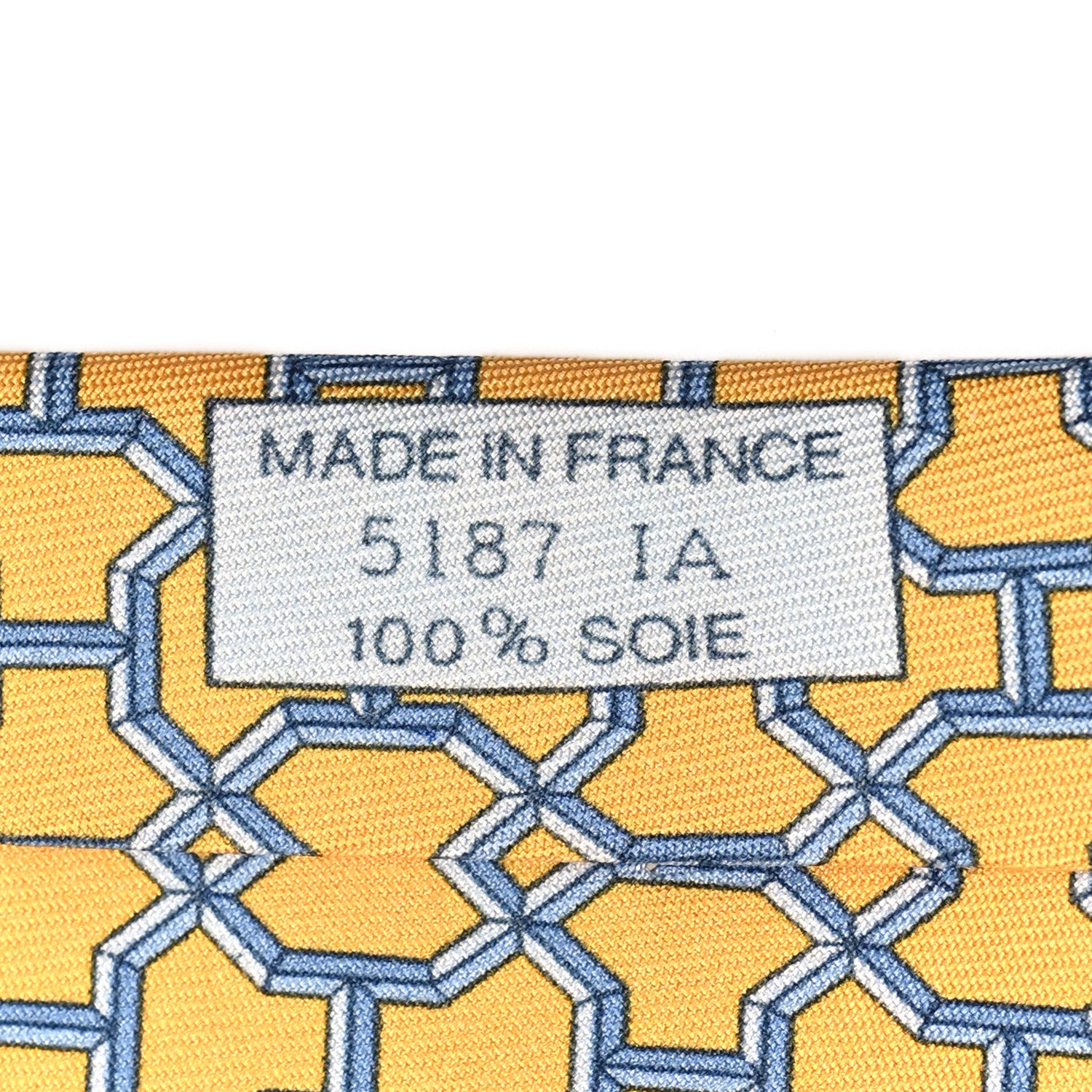 Hermes Silk Printed Mens Neck Tie Yellow 4 of 5