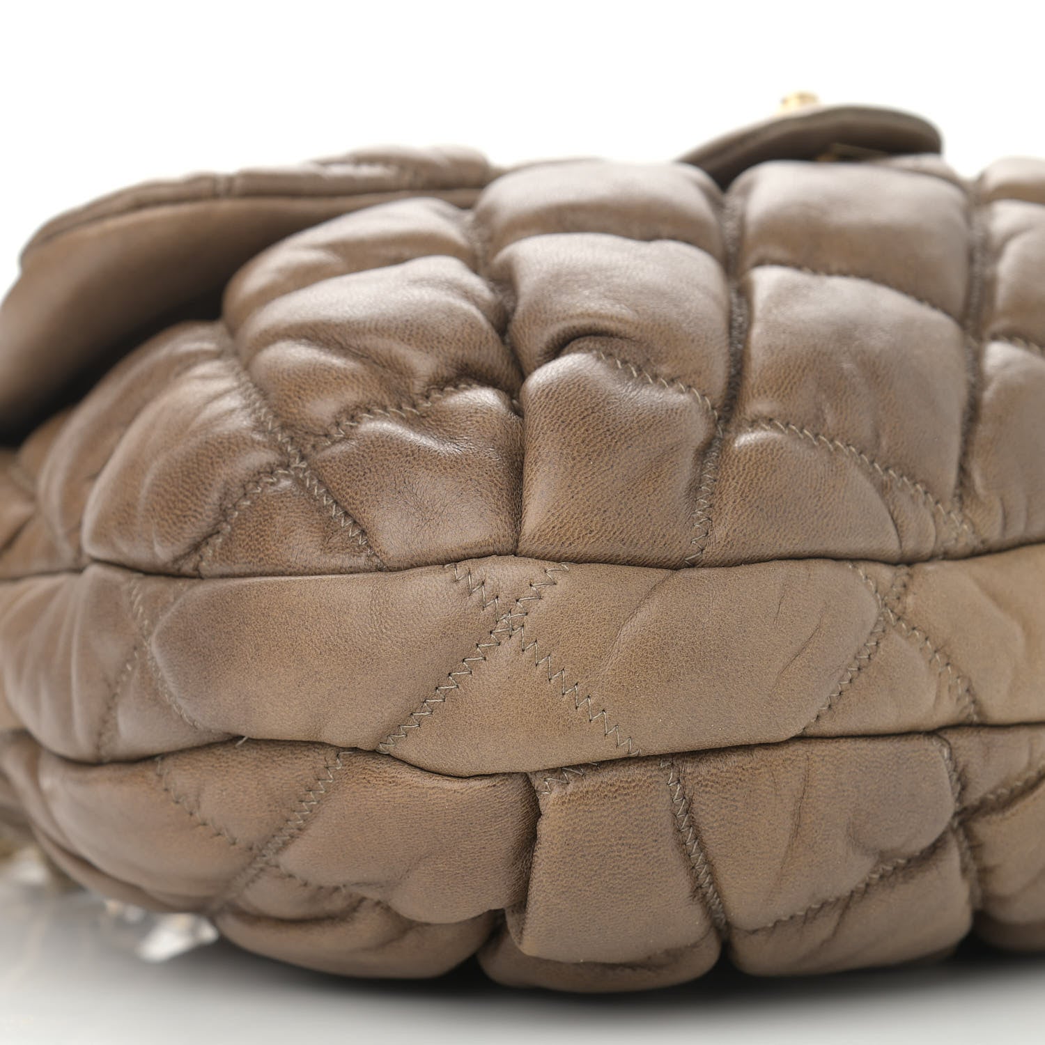 Chanel Lambskin Bubble Quilt Flap Brown 9 of 14