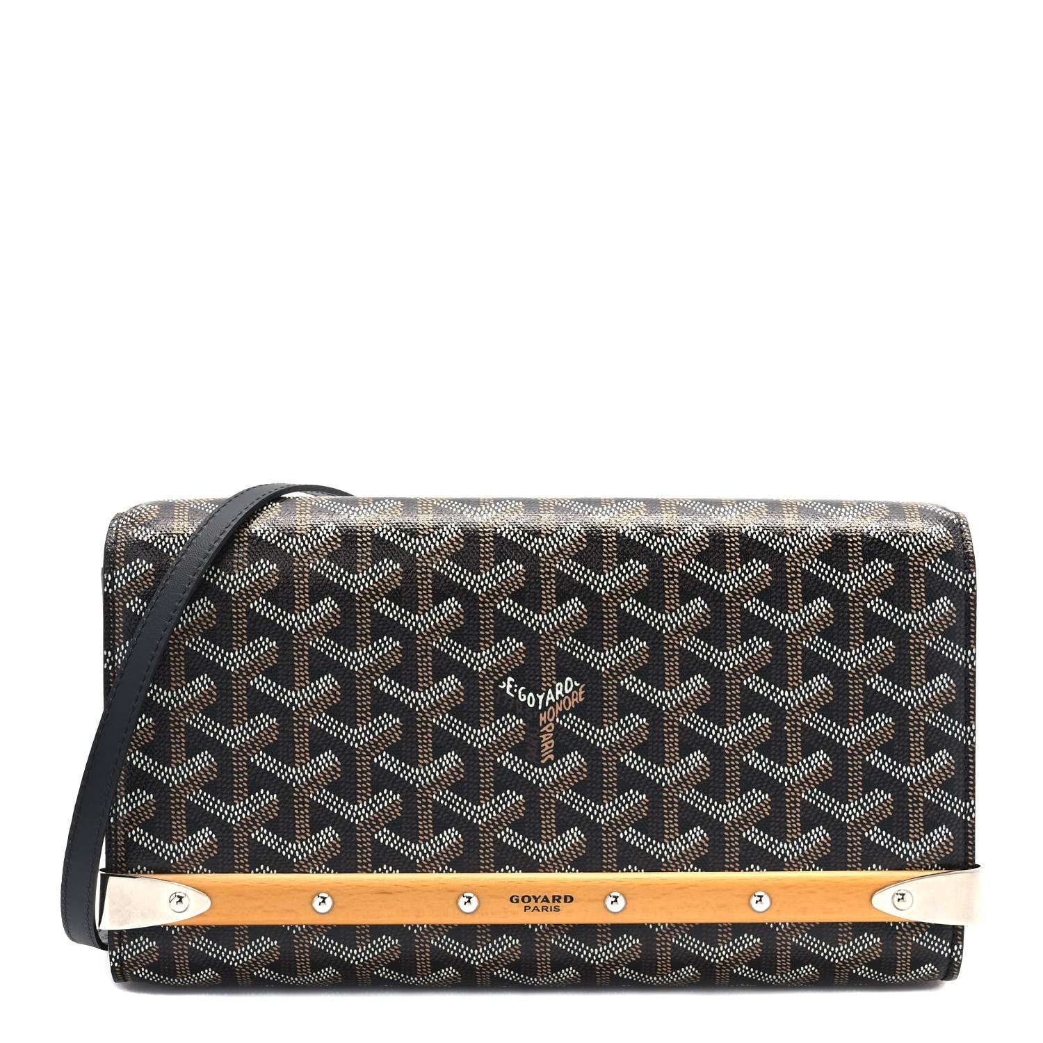 Goyard Goyardine Monte Carlo Bois Clutch With Strap Black 1 of 10