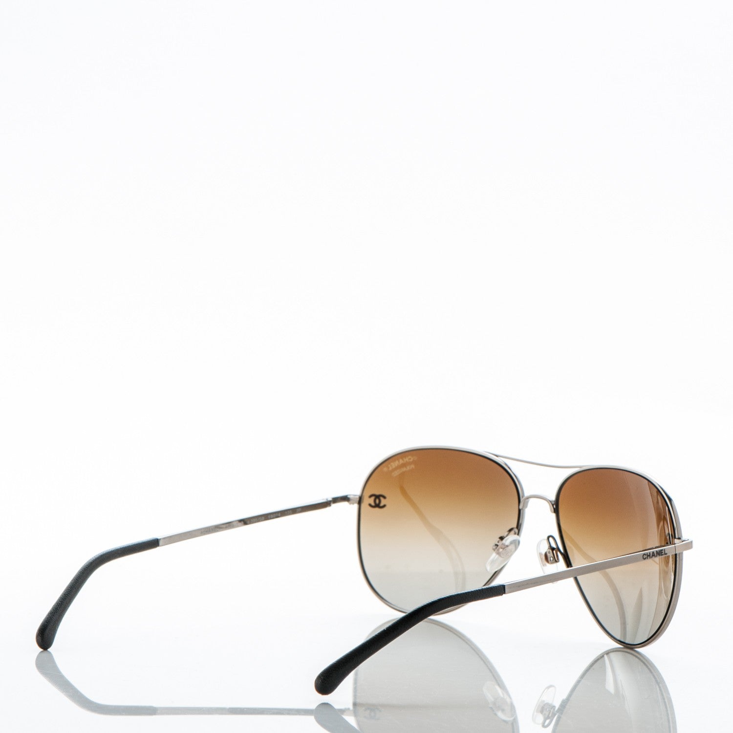 Chanel Polarized CC Aviator Sunglasses 4189-T-Q Brown 4 of 6
