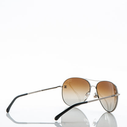 Chanel Polarized CC Aviator Sunglasses 4189-T-Q Brown 4 of 6