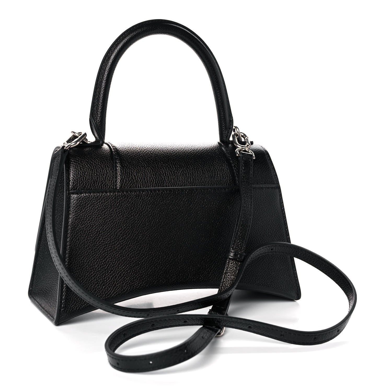 Balenciaga Grained Calfskin Small Hourglass Top Handle Bag Black 3 of 11