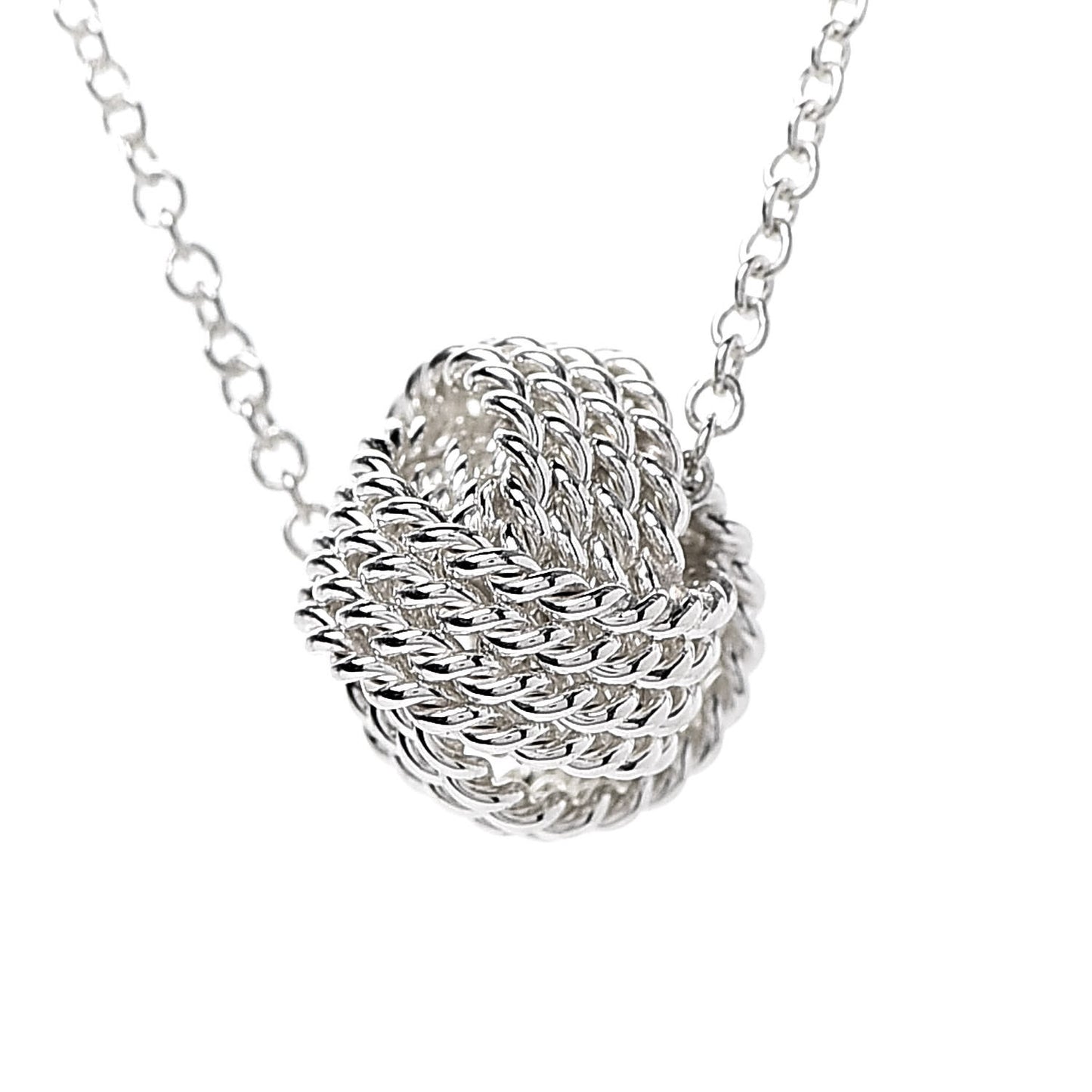 Sterling Silver Twist Knot Pendant Necklace