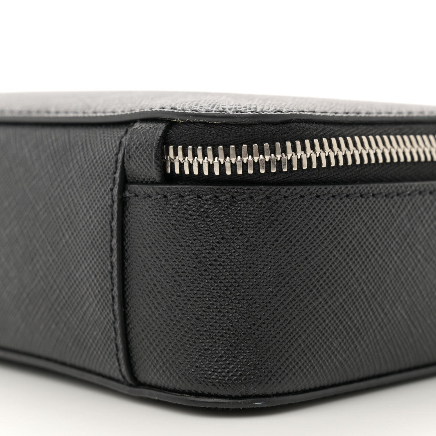 Prada Saffiano Travel Medium Brique Crossbody Bag Black 9 of 10