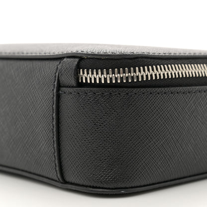 Prada Saffiano Travel Medium Brique Crossbody Bag Black 9 of 10