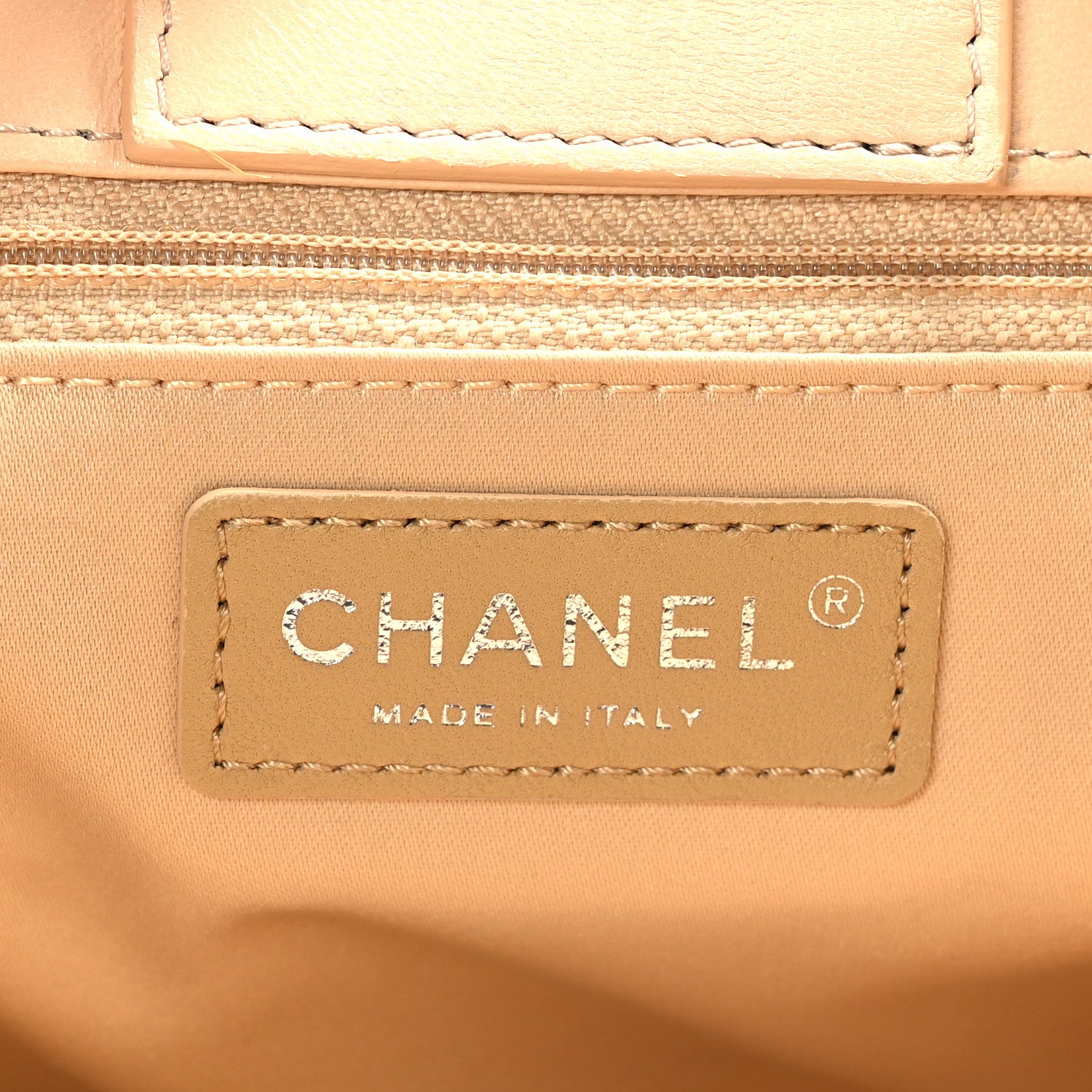 Chanel Lambskin Quilted Small Shopping Tote Beige 6 of 9