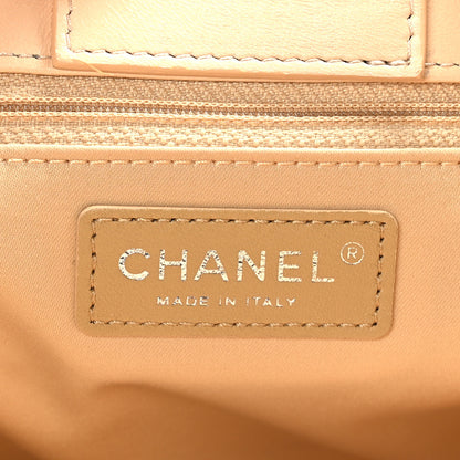 Chanel Lambskin Quilted Small Shopping Tote Beige 6 of 9