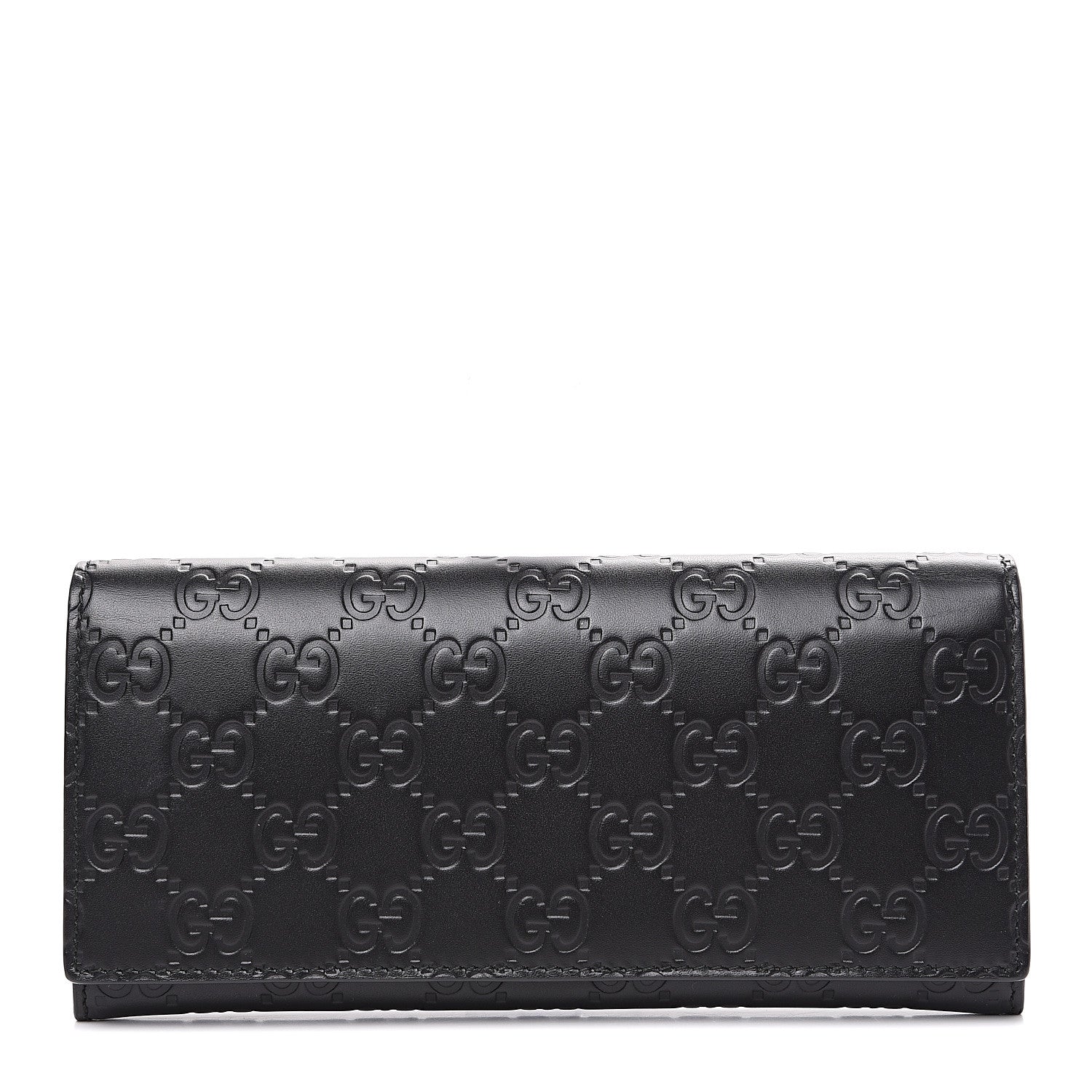 Gucci Guccissima Avel Continental Flap Wallet Black 1 of 6