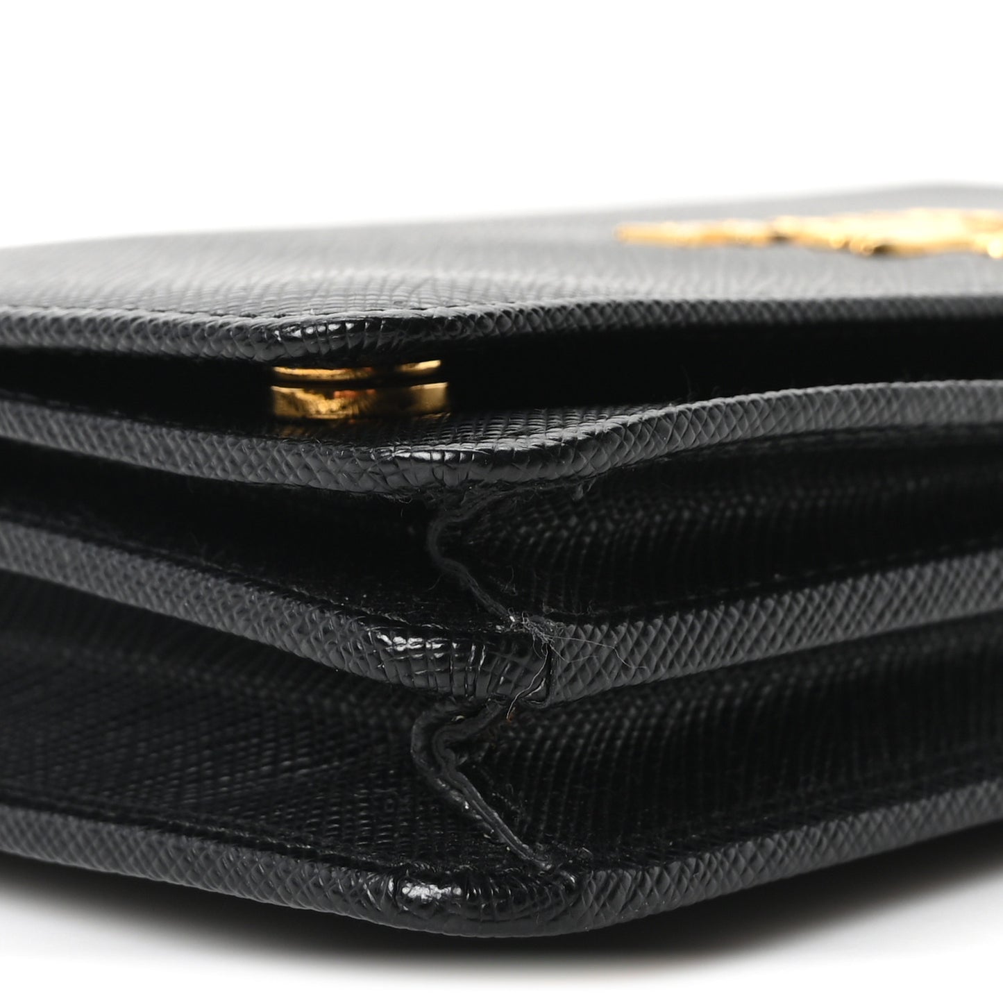 Saffiano Lux Chain Wallet Black
