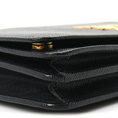 Prada Saffiano Lux Chain Wallet Black 8 of 9