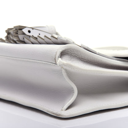 Burberry Grainy Calfskin Broguing Tassel Small Macken Crossbody Bag Chalk White 7 of 13