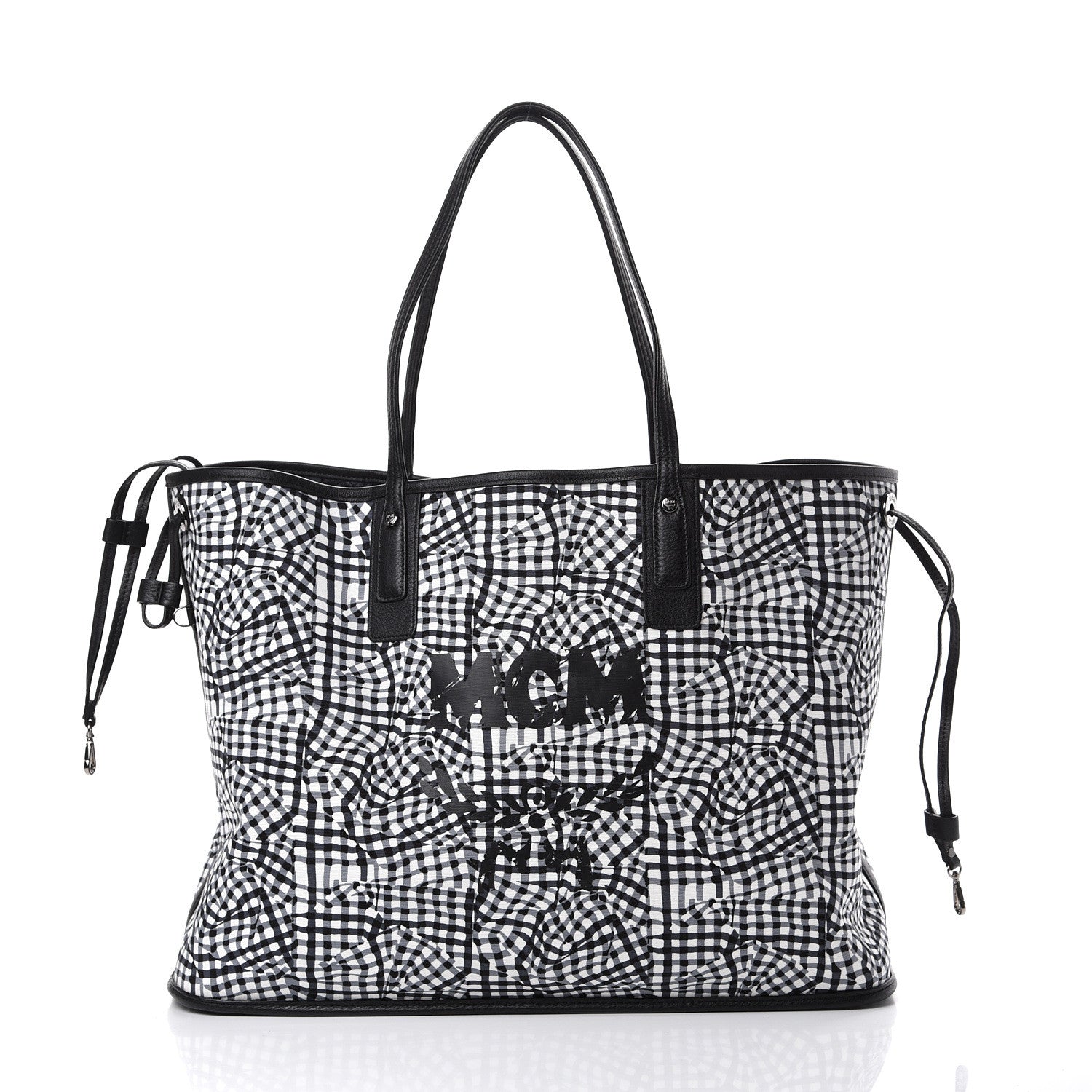 MCM Visetos Large Liz Reversible Shopper Tote Black 3 of 15