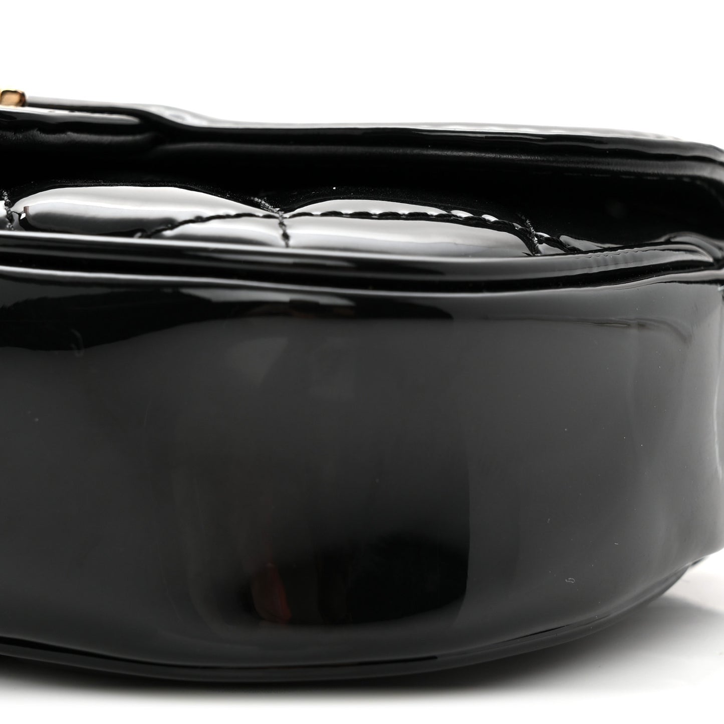 Patent Calfskin Quilted Mini Clutch Black