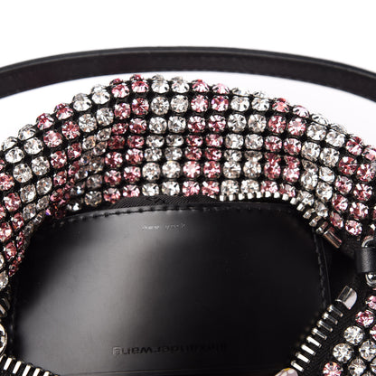Alexander Wang Mesh Crystal Rhinestone Mini Heiress Pouch Pink Silver 8 of 11