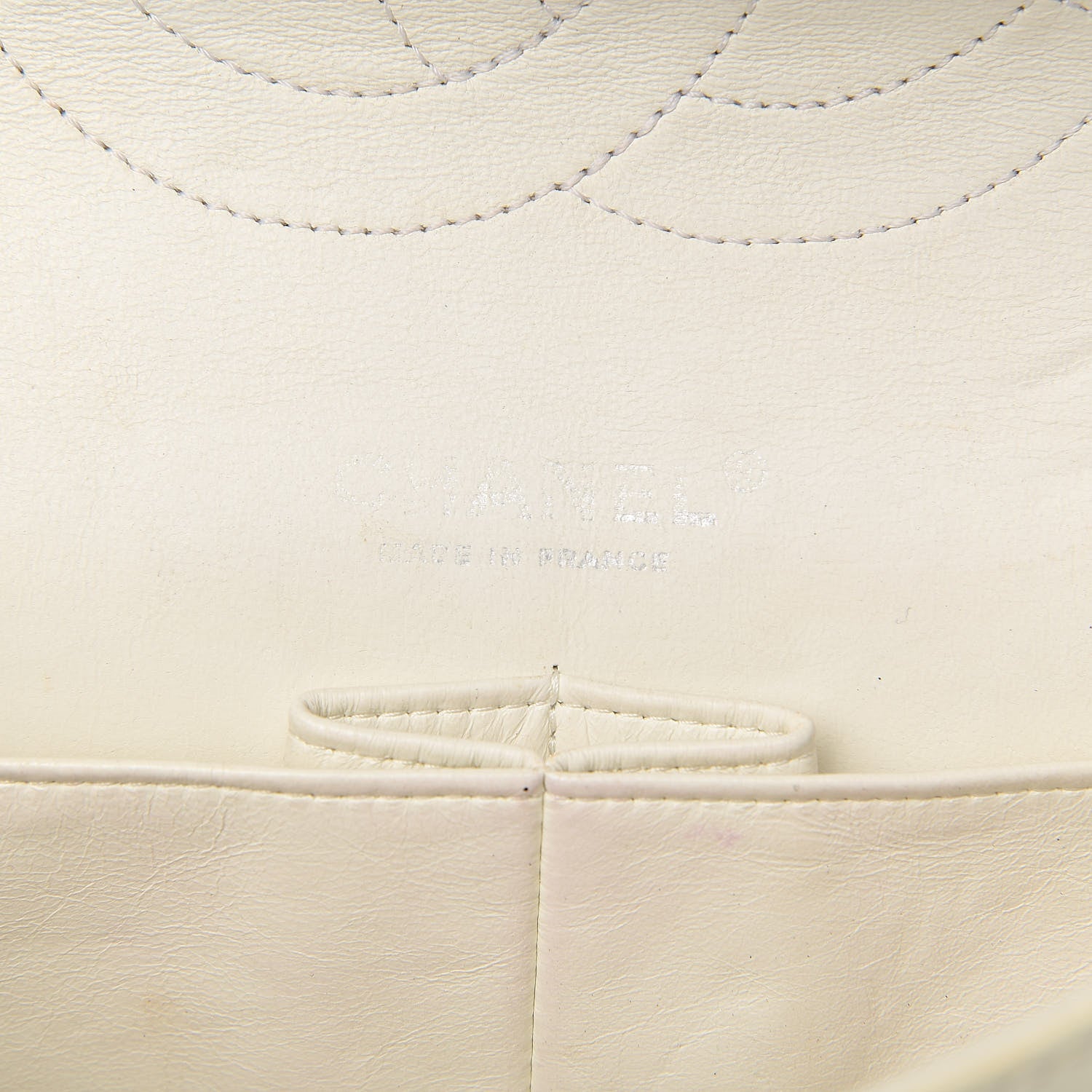Chanel Patent Quilted Medium Double Flap Ivory 6 of 26