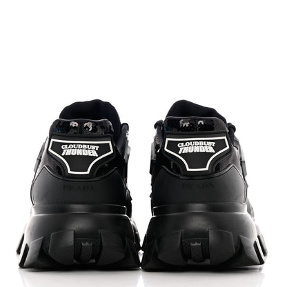Prada Sequin Cotton Rubber Mens Cloudbust Thunder Sneakers 8 Black 5 of 14