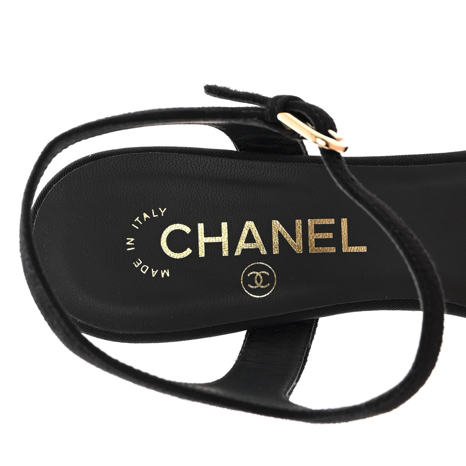 Chanel Lambskin Grosgrain Open Toe Pearl Sandal Heels 39.5 Black 7 of 12