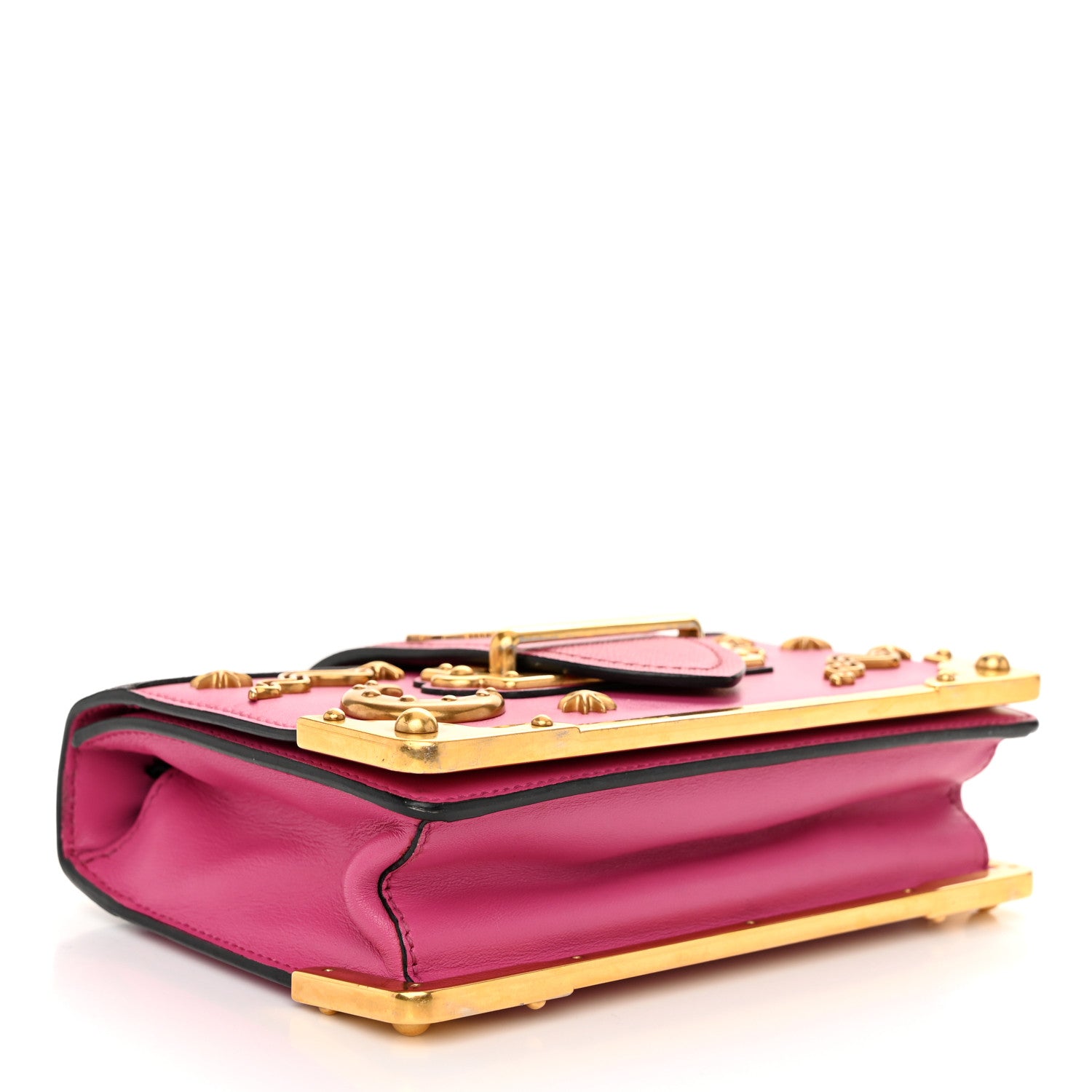 Prada City Calf Saffiano Astrology Cahier Bag Fuxia Black 4 of 11