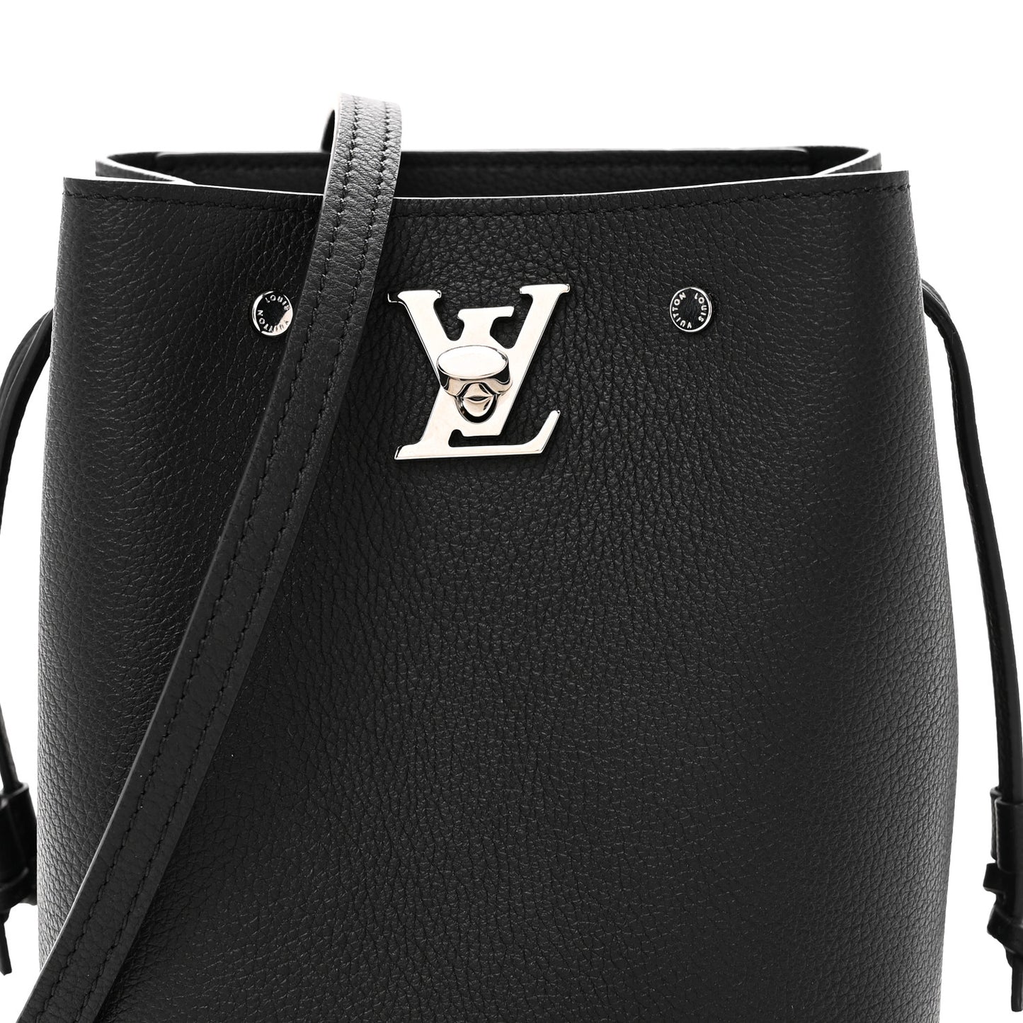 Calfskin Nano Lockme Bucket Black