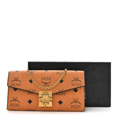 MCM Visetos Large Patricia Wallet On Chain Cognac 14 of 14