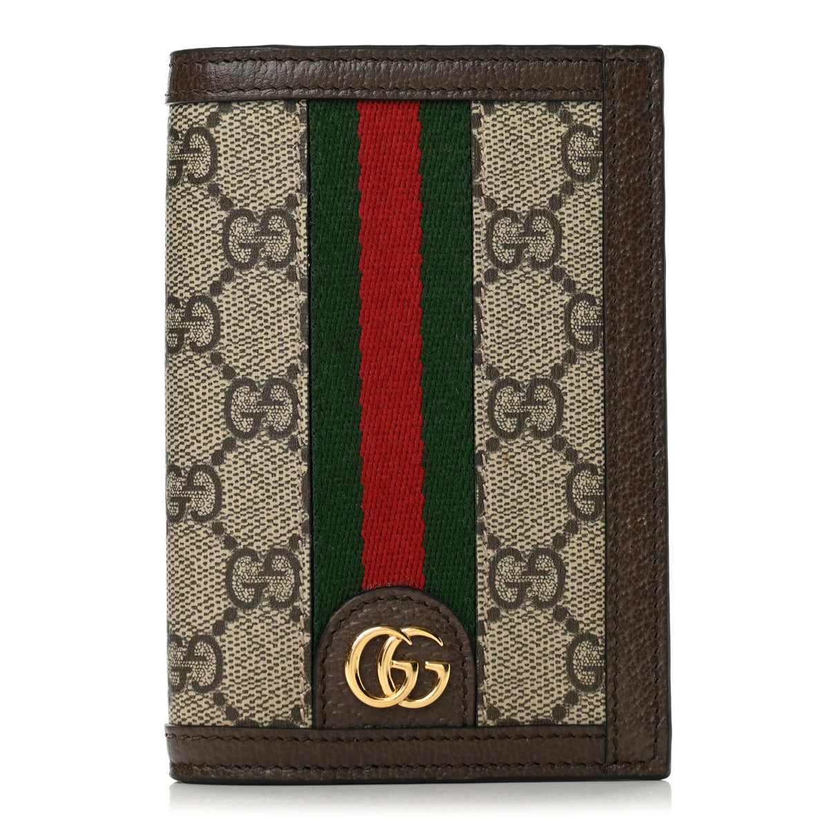 GG Supreme Monogram Web Ophidia Passport Case Beige New Acero
